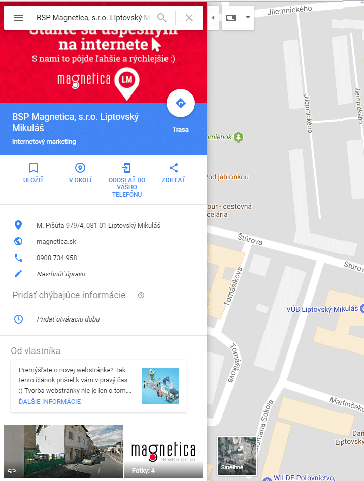 Moja Firma na Googli (Google Mapy) - magnetica.sk