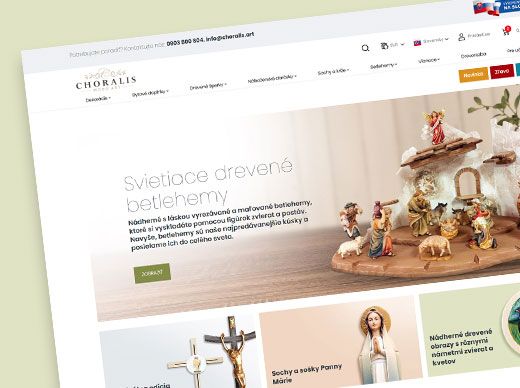 grafický dizajn, copywriting, SEO a tvorba eshopu na mieru pre choralis.art