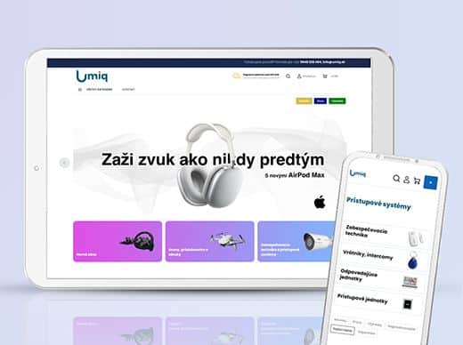 Grafický dizajn, SEO a tvorba eshopu na mieru pre umiq.sk